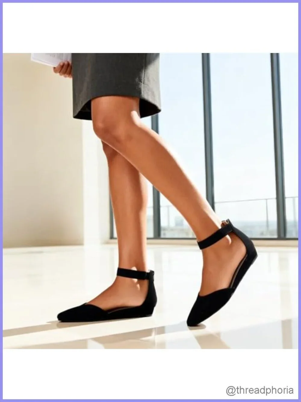 Low Wedge Pointed Toe Ankle Strap Dress Flats for Prom Wedding Casual